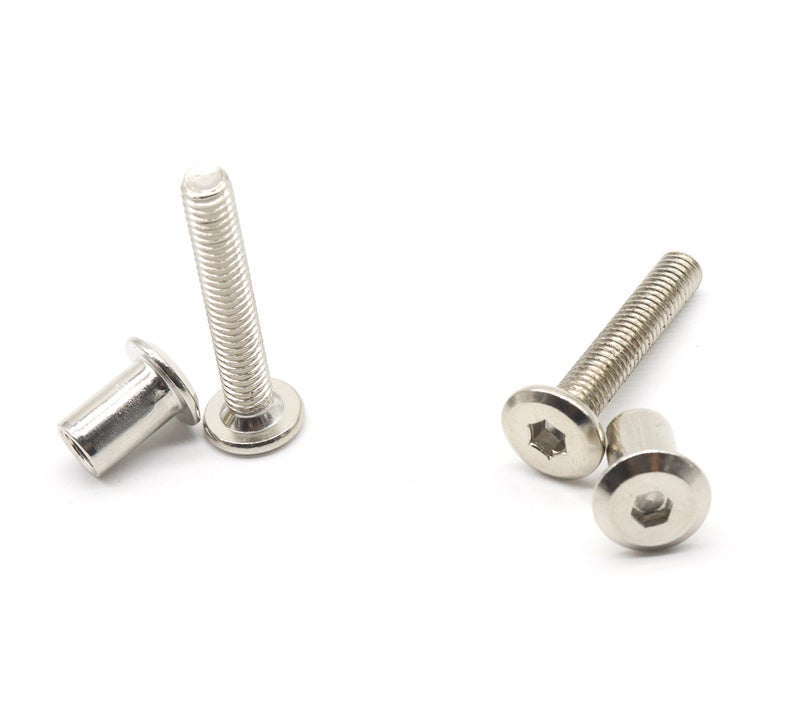 binifiMux 10-Pack M6-1.0 x 35mm Rivet Countersunk Hex Head Socket Cap Bolt and Barrel Nut for Furniture - Image 1